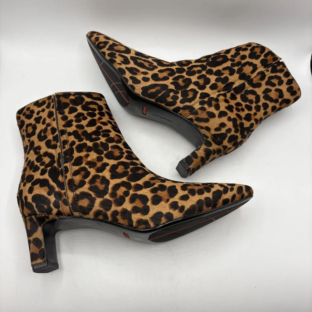 Womens Rockport Total Motion Marisaly Ankle Booties Size‎ 8 Leopard Print